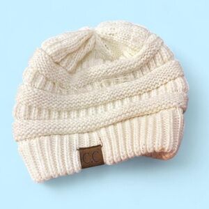 C.C Kids Ivory Knit Beanie